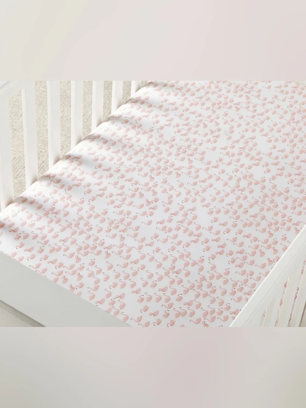 Pottery Barn Kids Watercolor Swan Organic Crib Fitted Sheet